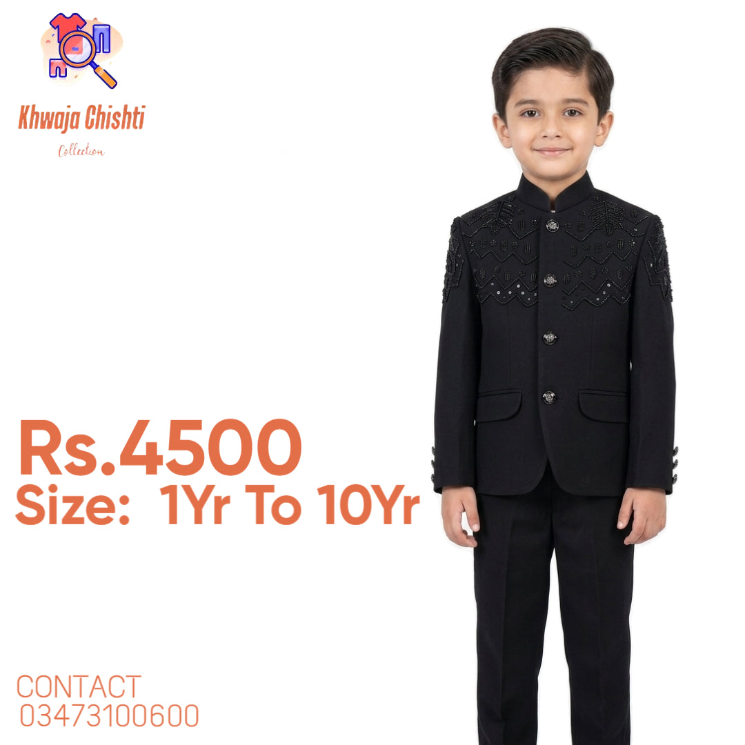 ✨ New Arrival: Boys' Premium Black Prince Suit Set ✨