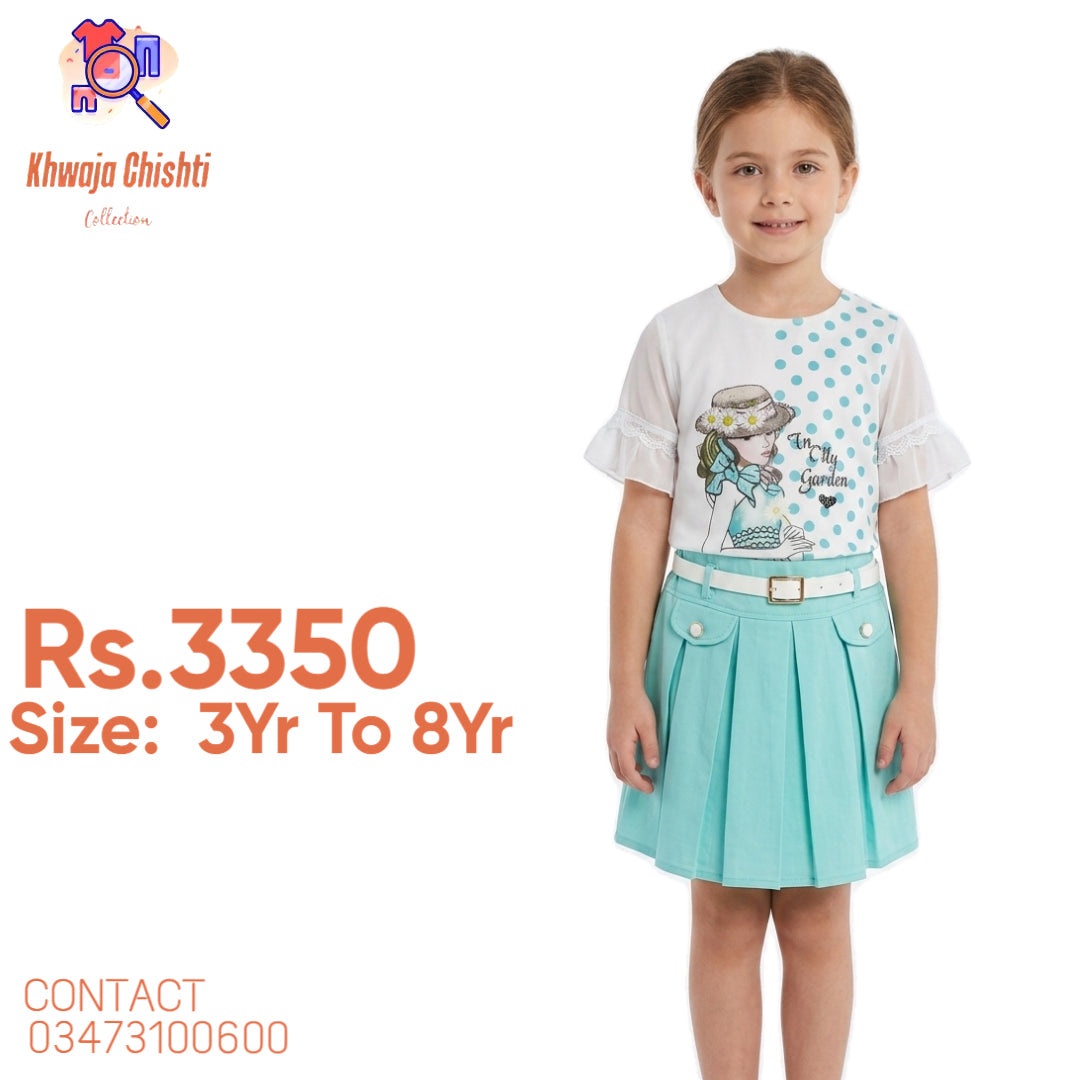 Chic Mint & Polka Dot Skirt Set 3yr to 8yr