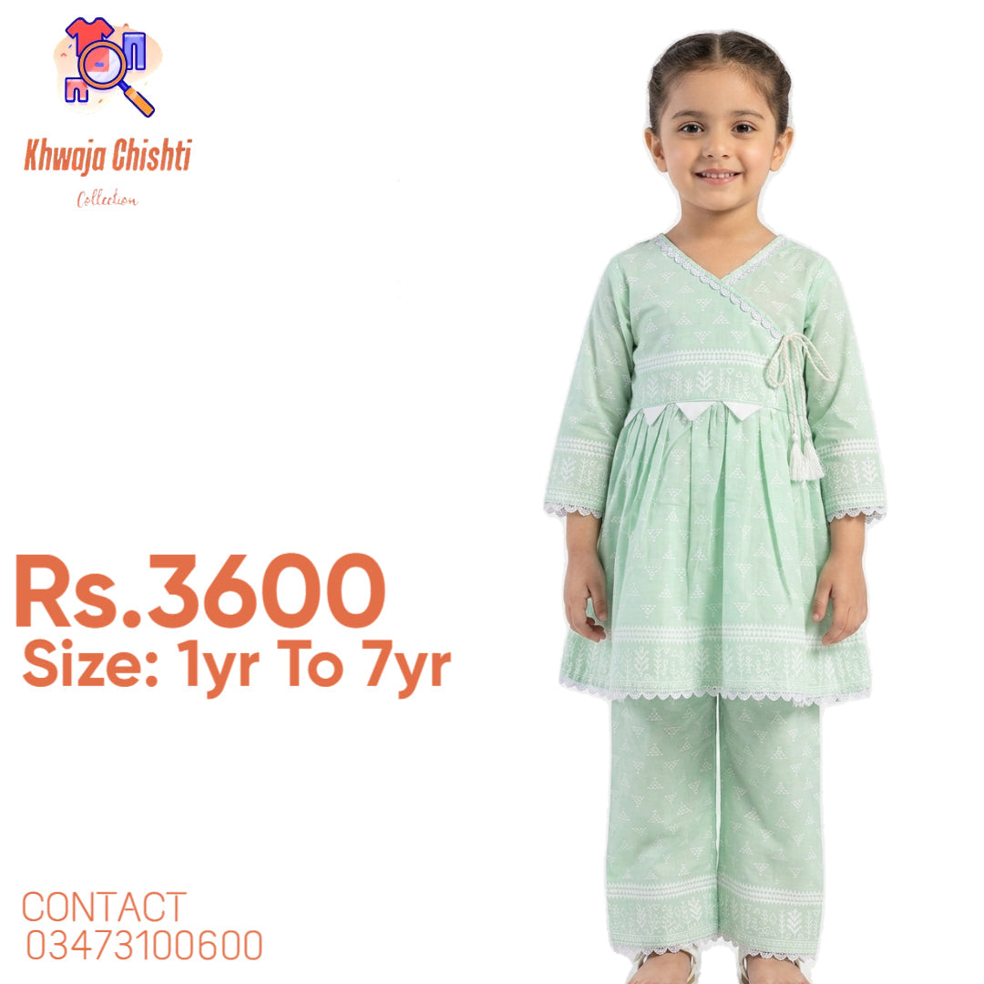 Mint Green with subtle white geometric prints 1yr to 7yr