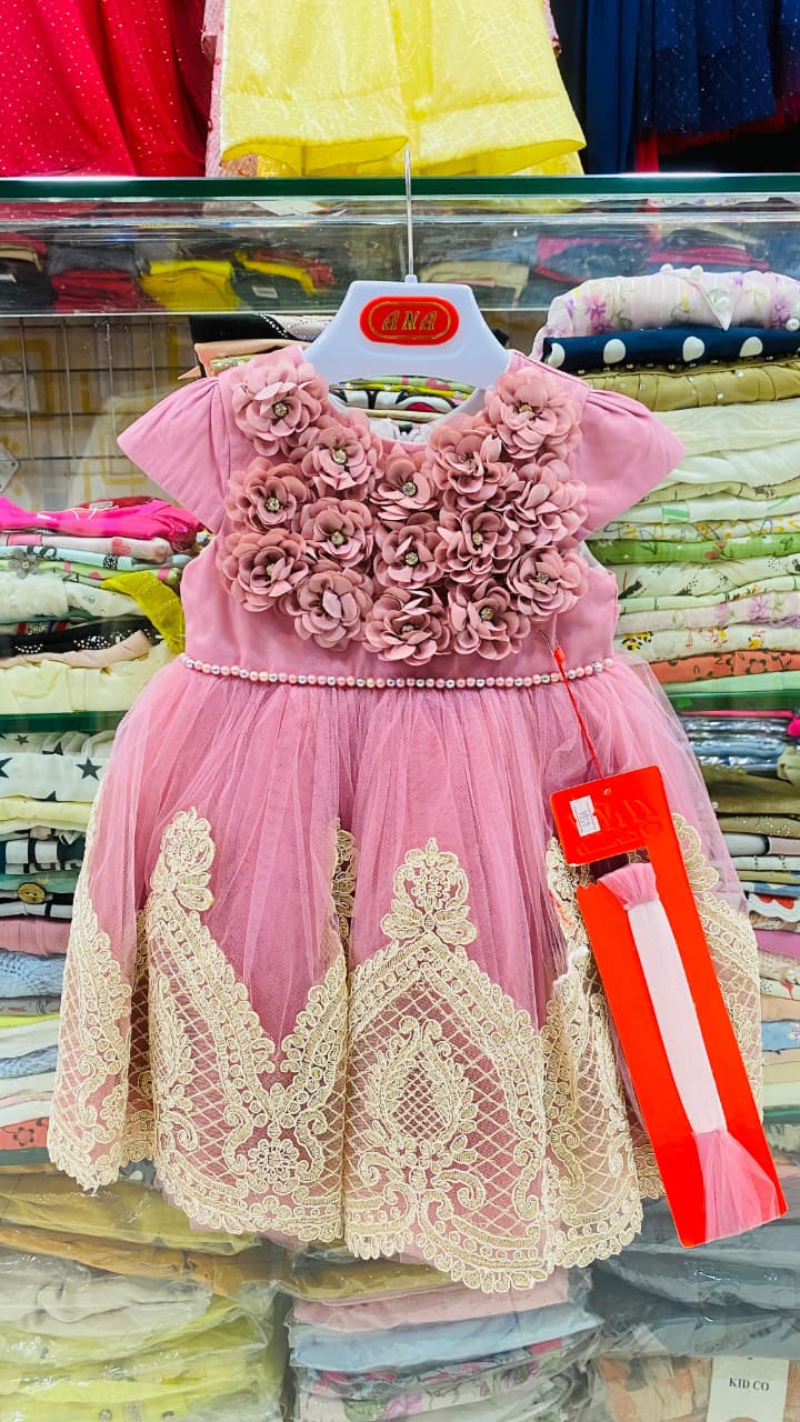 πΈ Enchanted Rose & Gold Royal Frock πΈ1yr to 4yr