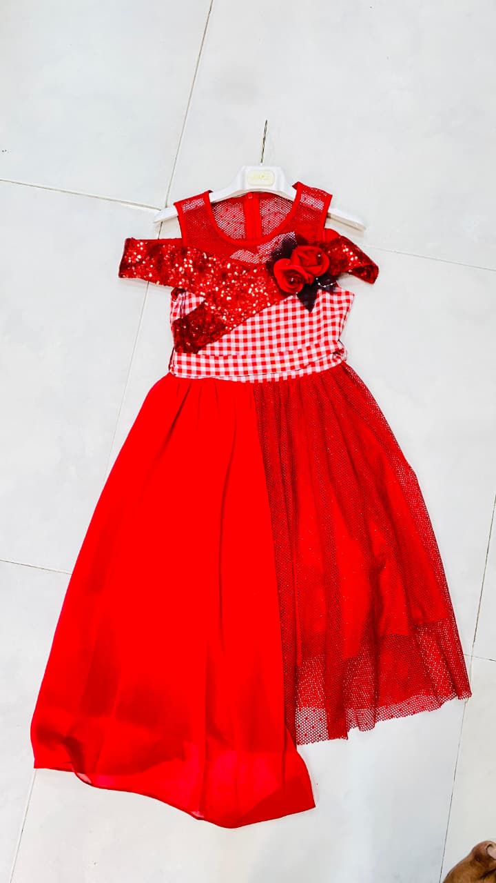 πΉ Khwaja Chishti Collection β Elegant Red Party Dress πΉ6yr to 13yr