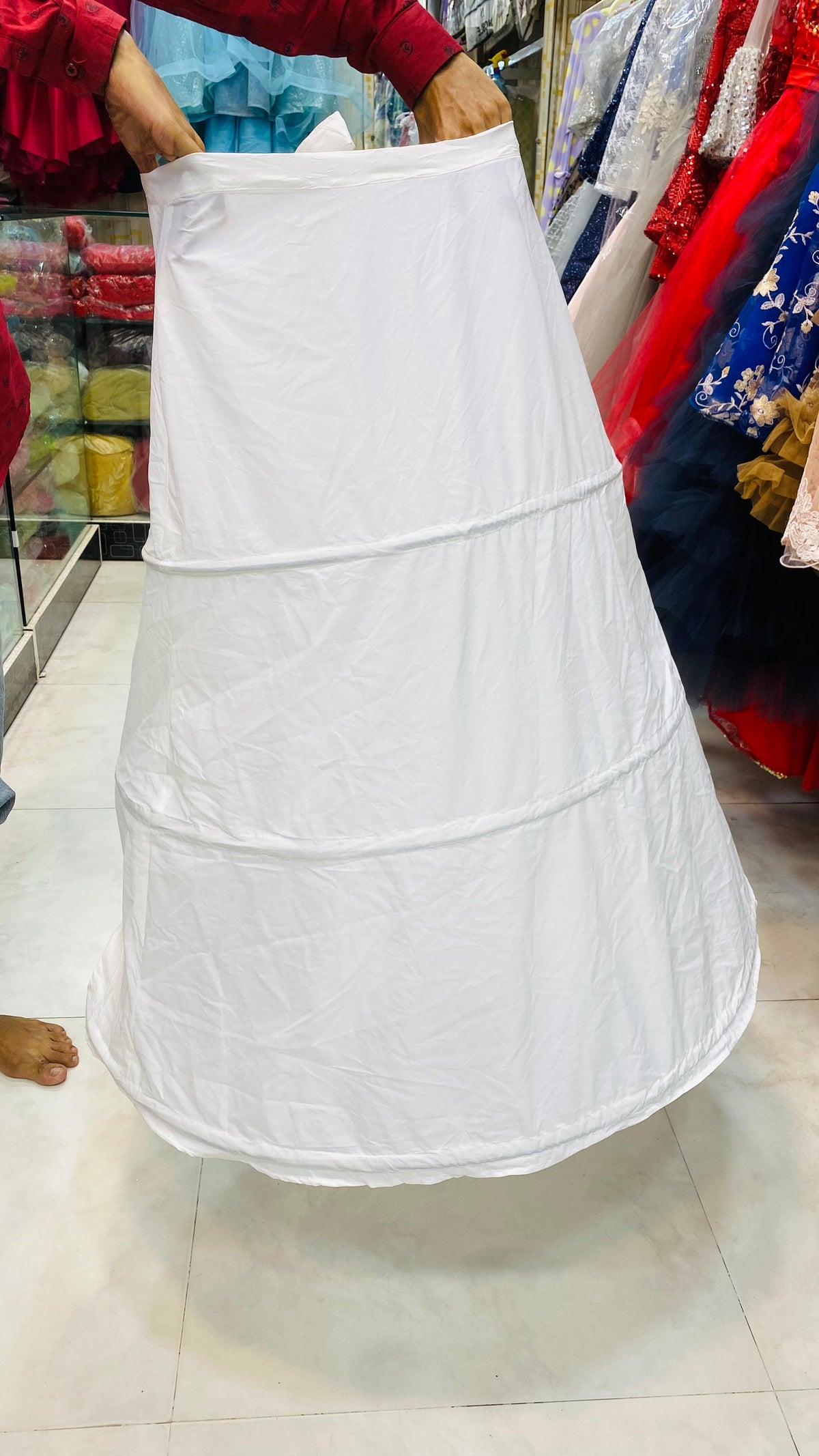 Cancan Skirt for Lehenga, Maxi & Frock | 3 Fiber Ring | Multi-Layer Crinoline Petticoat | Adjustable Standard Full Size for Ladies & Teens | Extra Volume & Flare