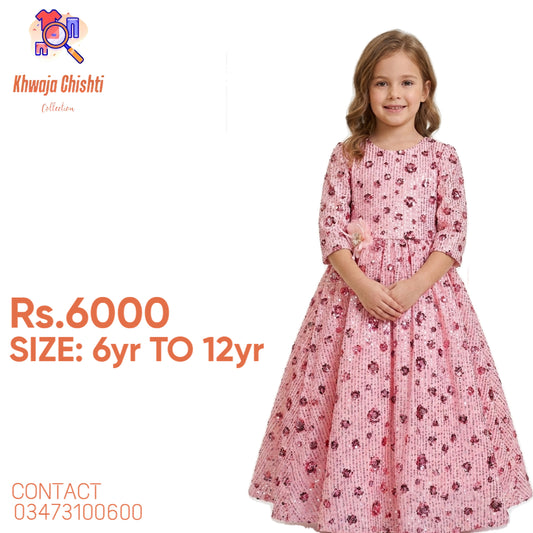 Shimmering Rose Pink Sequin Gown 6yr to 12yr