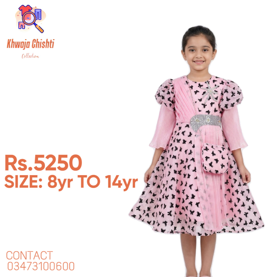 Enchanting Pink Butterfly Party Dress 8yr TO 14YR