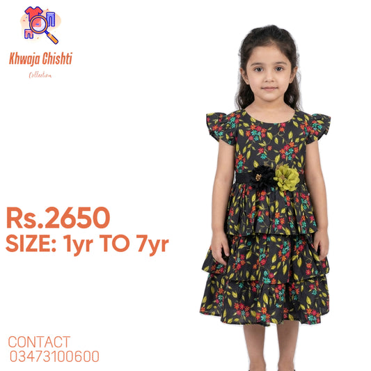 Charming Floral Tiered Frock 1yr to 7yr