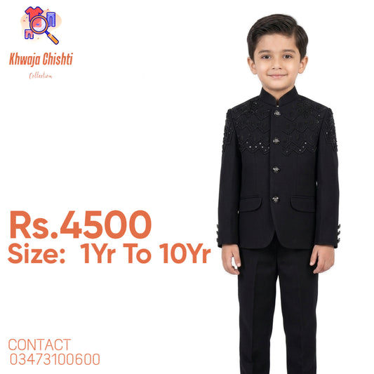 ✨ New Arrival: Boys' Premium Black Prince Suit Set ✨