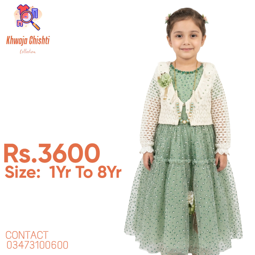 🍃 Mint Elegance Shrug & Gown Set 🍃1yr to 8yr