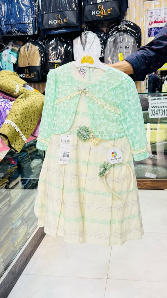🌸 Mint Green Floral Elegance Kids Dress 🌸
