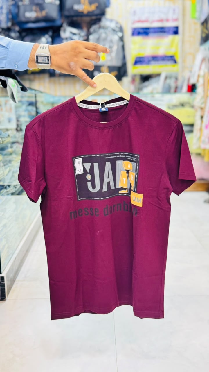 Boys’ Maroon Graphic Patch T-Shirt