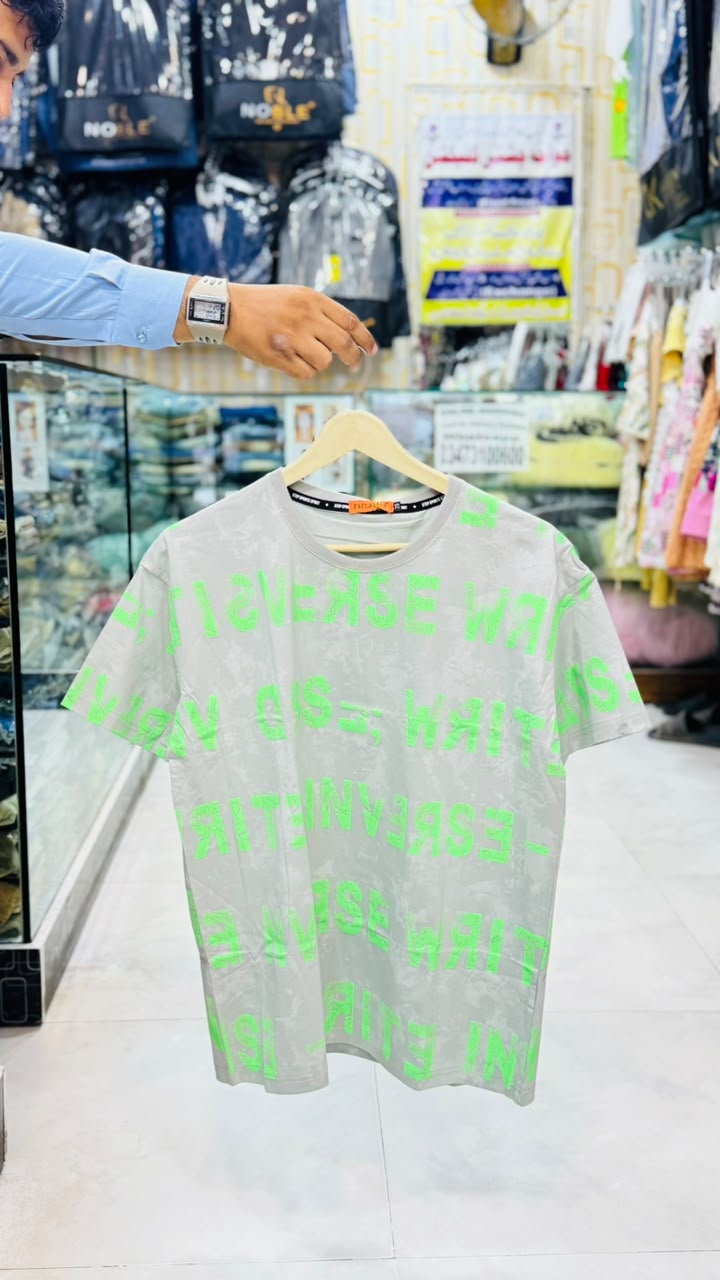 Boys’ Light Grey All-Over Typographic T-Shirt